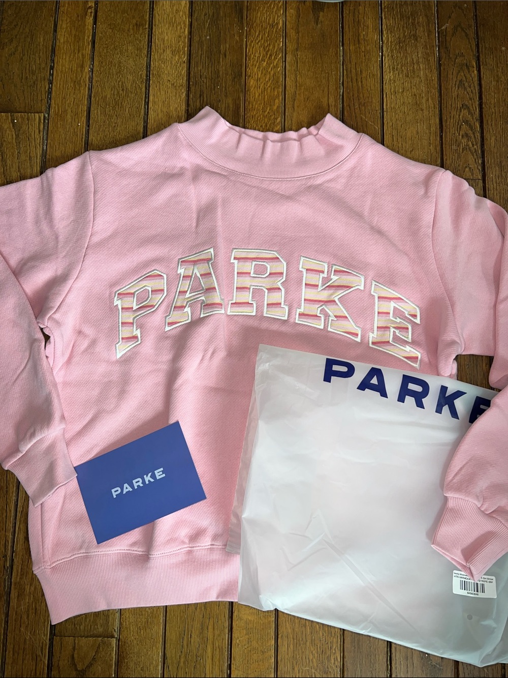 Parke Sweetpea Heritage Varsity Mockneck Stripes S/M NEW IN BAG